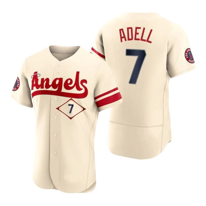 Los Angeles Angels #7 Jo Adell Cream Stitched 2022 City Connect Jersey Men Youth Women Baseball Jerseys baseball jersey product view 1