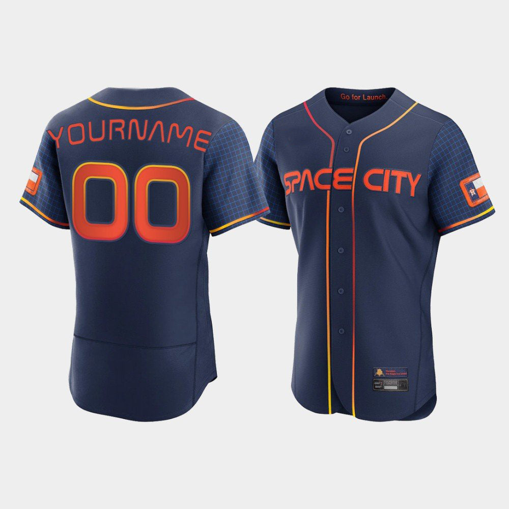 Custom Houston Astros Baseball Jerseys New Navy Stitched 2022 Space City Connect Jersey Elite baseball jersey product view 1