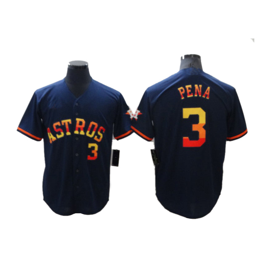 Men's Baseball Houston Astros Jeremy Pena Navy Rainbow Stitched Jersey baseball jersey product view 1
