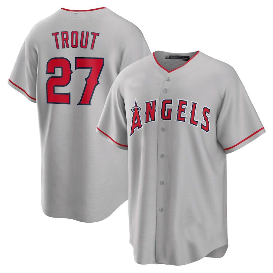 Los Angeles Angels #27 Mike Trout Silver Road Replica Player Name Jersey Men Youth Women Baseball Jerseys baseball jersey product view 1