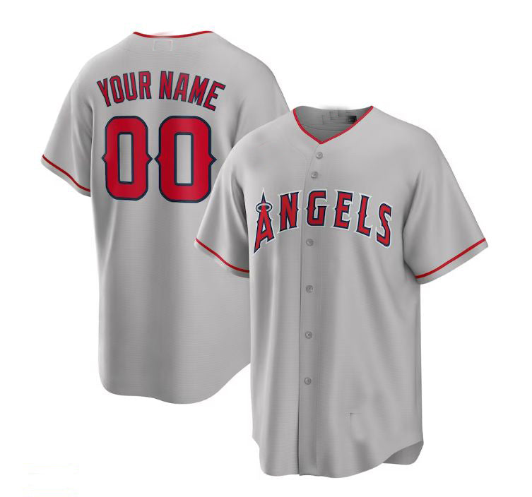Custom Los Angeles Angels Gray Road Custom Replica Jersey Stitched Baseball Jerseys baseball jersey product view 1