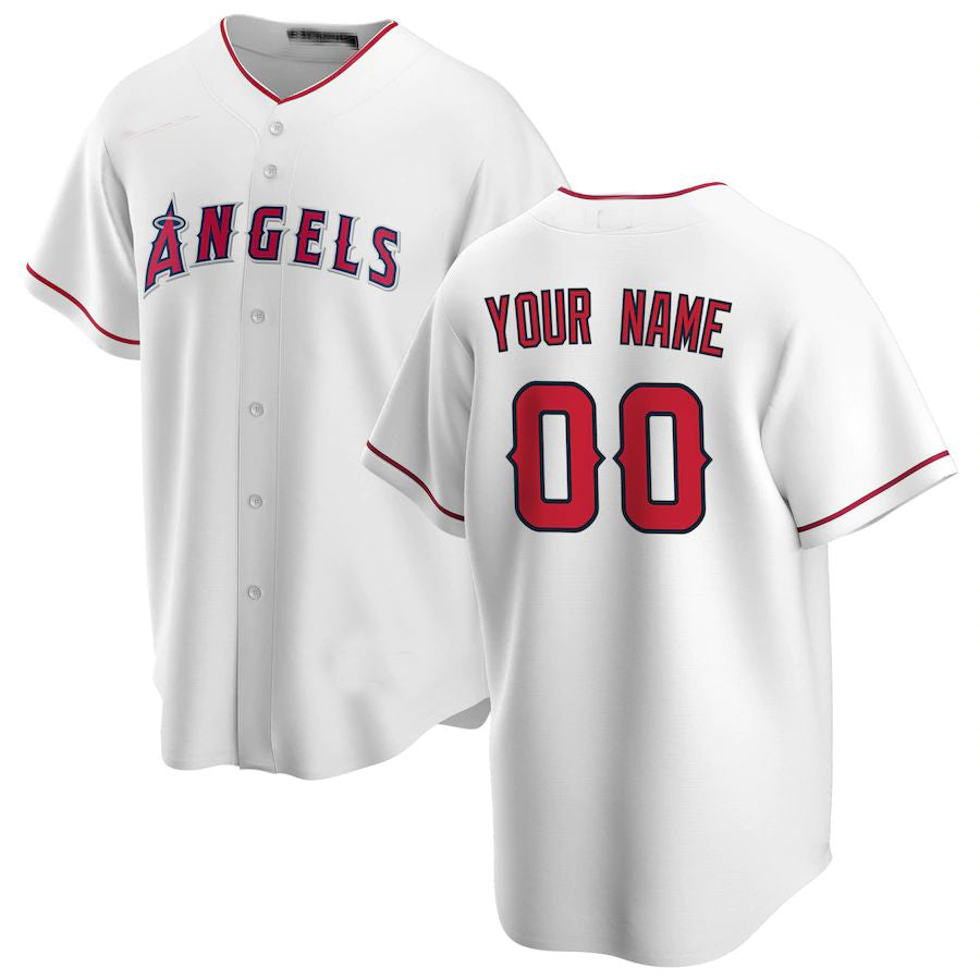 Custom Los Angeles Angels White Home Replica Custom Jersey Stitched Baseball Jerseys baseball jersey product view 1