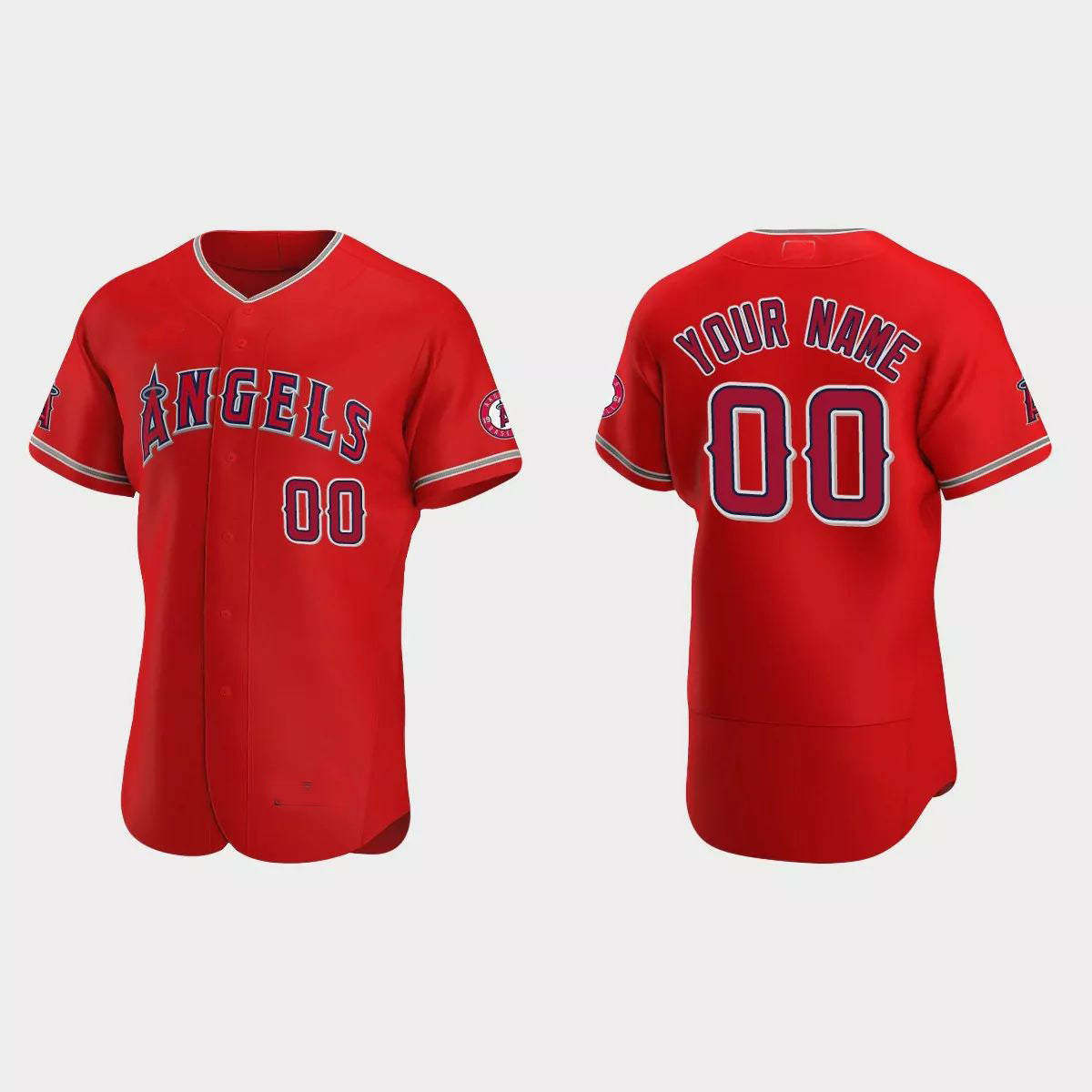 Custom Los Angeles Angels Red Authentic 2020 Alternate Custom Jersey Stitched Baseball Jerseys baseball jersey product view 1