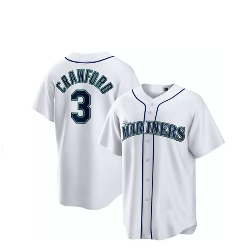 Seattle Mariners #3 J.P. Crawford White Cool Base Home Jersey Baseball Jerseys baseball jersey product view 1
