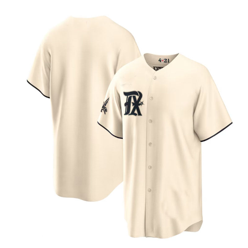 Texas Rangers Cream 2023 City Connect Replica Jersey Baseball Jerseys baseball jersey product view 1