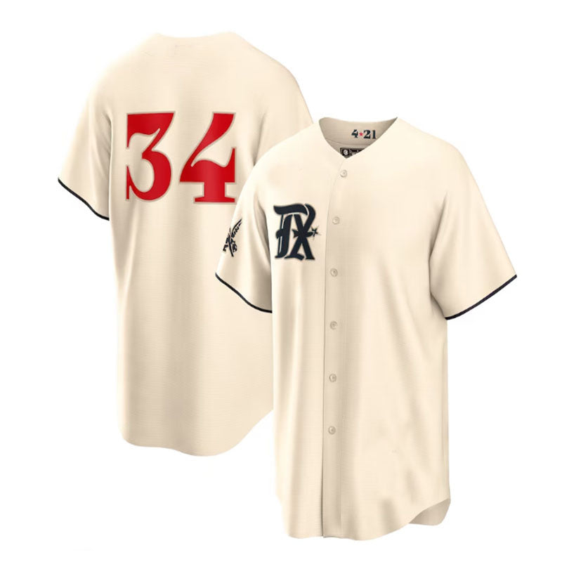 Texas Rangers #34 Nolan Ryan Cream 2023 City Connect Replica Player Jersey Baseball Jerseys baseball jersey product view 1