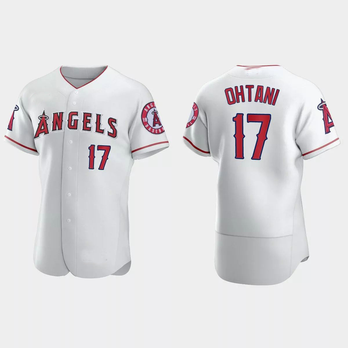 Los Angeles Angels #17 Shohei Ohtani White Authentic Jersey Men Youth Women Baseball Jerseys baseball jersey product view 1