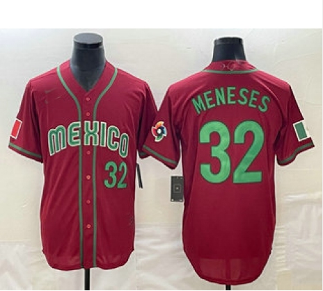 Mexico Baseball #32 Joey Meneses Number 2023 World Red Classic Stitched Jersey Baseball Jerseys baseball jersey product view 1