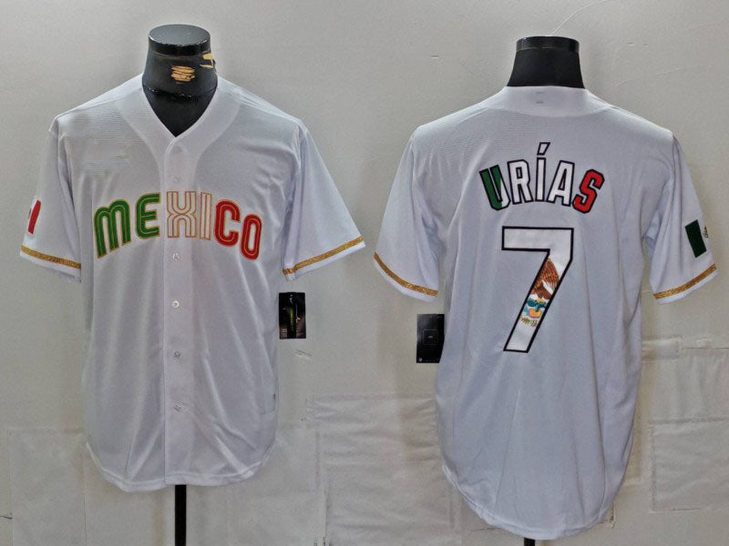 Mexico Baseball #7 Julio Urias 2023 White World Classic Stitched Baseball Jerseys baseball jersey product view 1