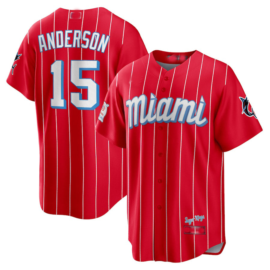 Miami Marlins #15 Brian Anderson Red City Connect Replica Player Jersey Baseball Jerseys baseball jersey product view 1