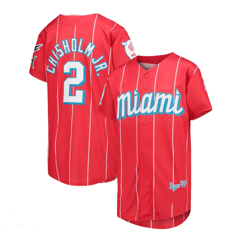 Miami Marlins #2 Jazz Chisholm Jr. Red City Connect Replica Player Jersey Baseball Jerseys baseball jersey product view 1
