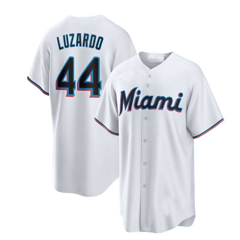 Miami Marlins #44 Jes¨²s Luzardo White Home Replica Player Jersey Baseball Jerseys baseball jersey product view 1
