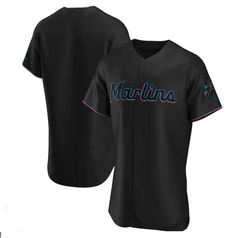 Miami Marlins Black Alternate Authentic Team Jersey Baseball Jerseys baseball jersey product view 1