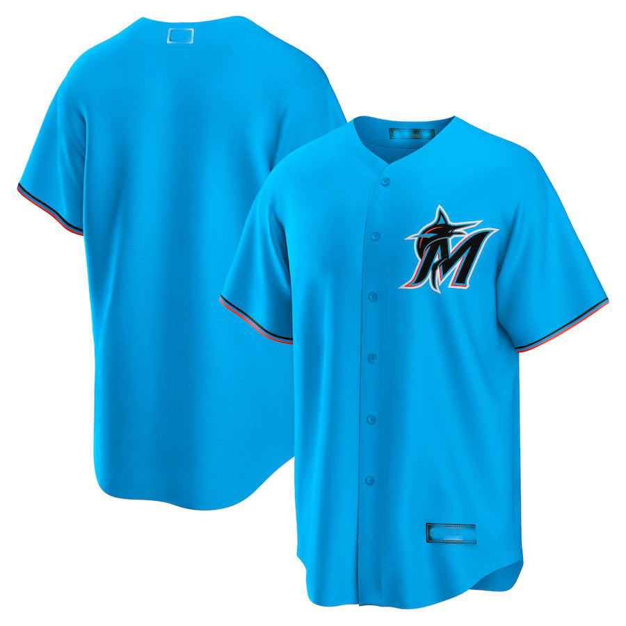 Miami Marlins Blue Alternate Replica Team Jersey Baseball Jerseys baseball jersey product view 1