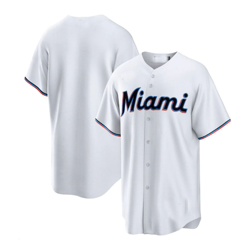 Miami Marlins White Home Blank Replica Jersey Baseball Jerseys baseball jersey product view 1