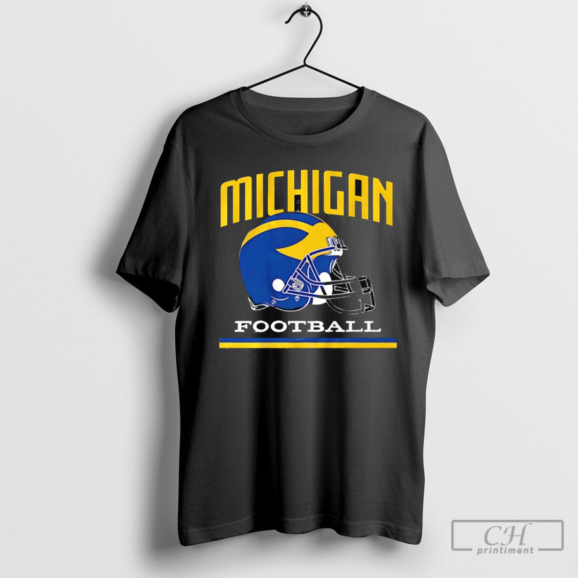 Michigan Wolverines Football Helmet Vintage - Adult & Kids T-Shirts, Sweatshirts & Hoodies apparel design preview 1