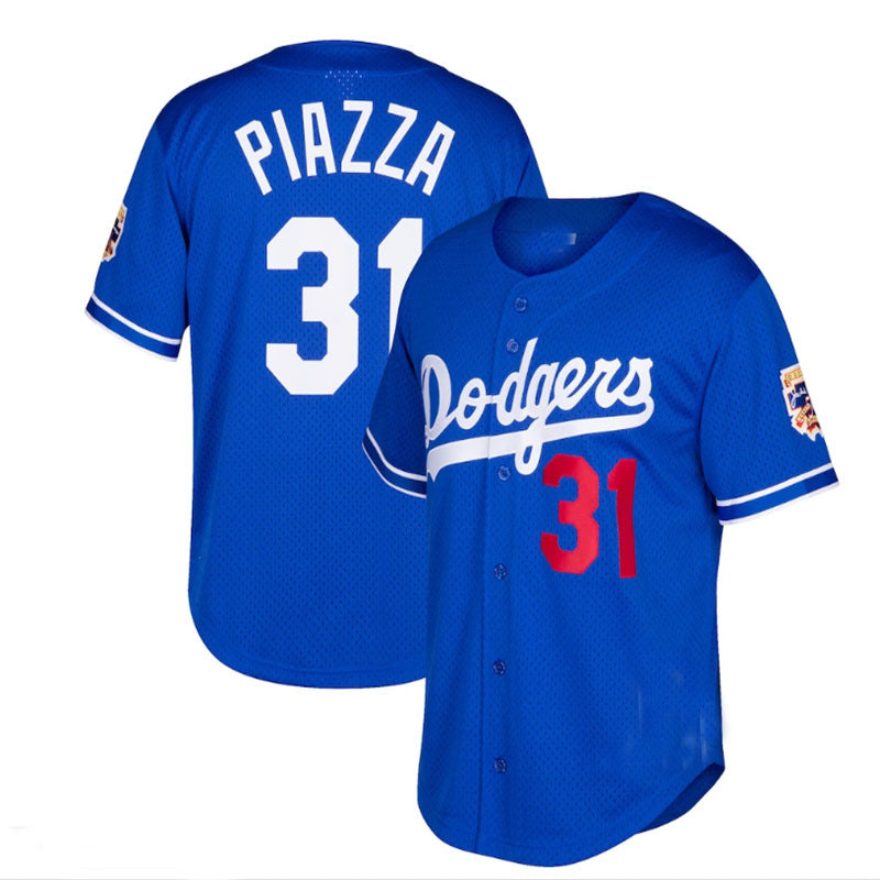 Los Angeles Dodgers #31 Mike Piazza Cooperstown Collection Mesh Batting Practice Jersey - Royal Baseball Jerseys baseball jersey product view 1