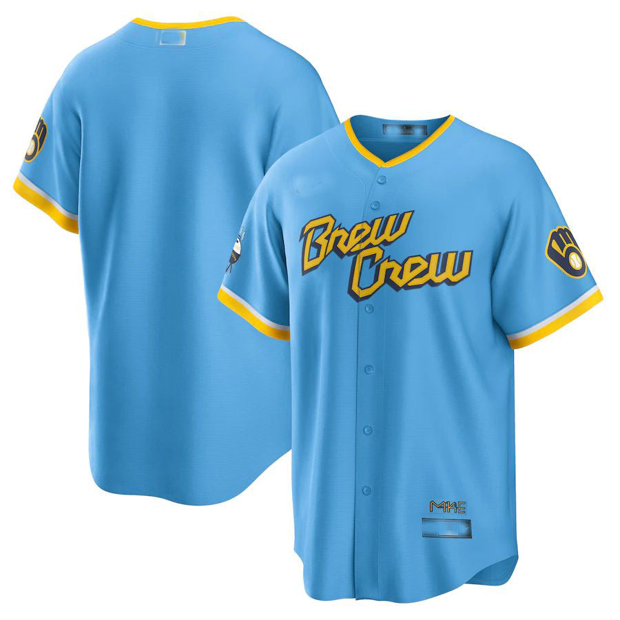 Milwaukee Brewers Powder Blue 2022 City Connect Replica Team Jersey Baseball Jerseys baseball jersey product view 1