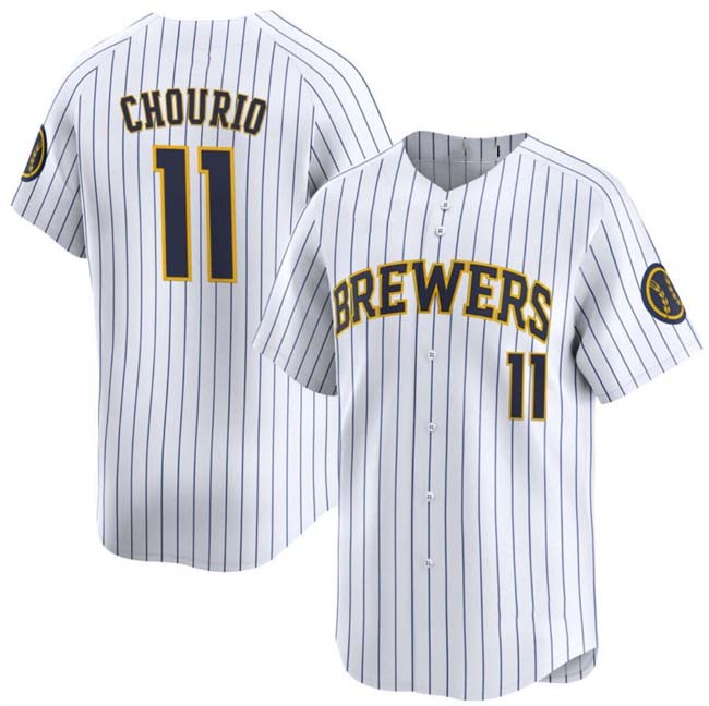 Milwaukee Brewers #11 Jackson Chourio White 2024 Alternate Limited Stitched Baseball Jersey baseball jersey product view 1