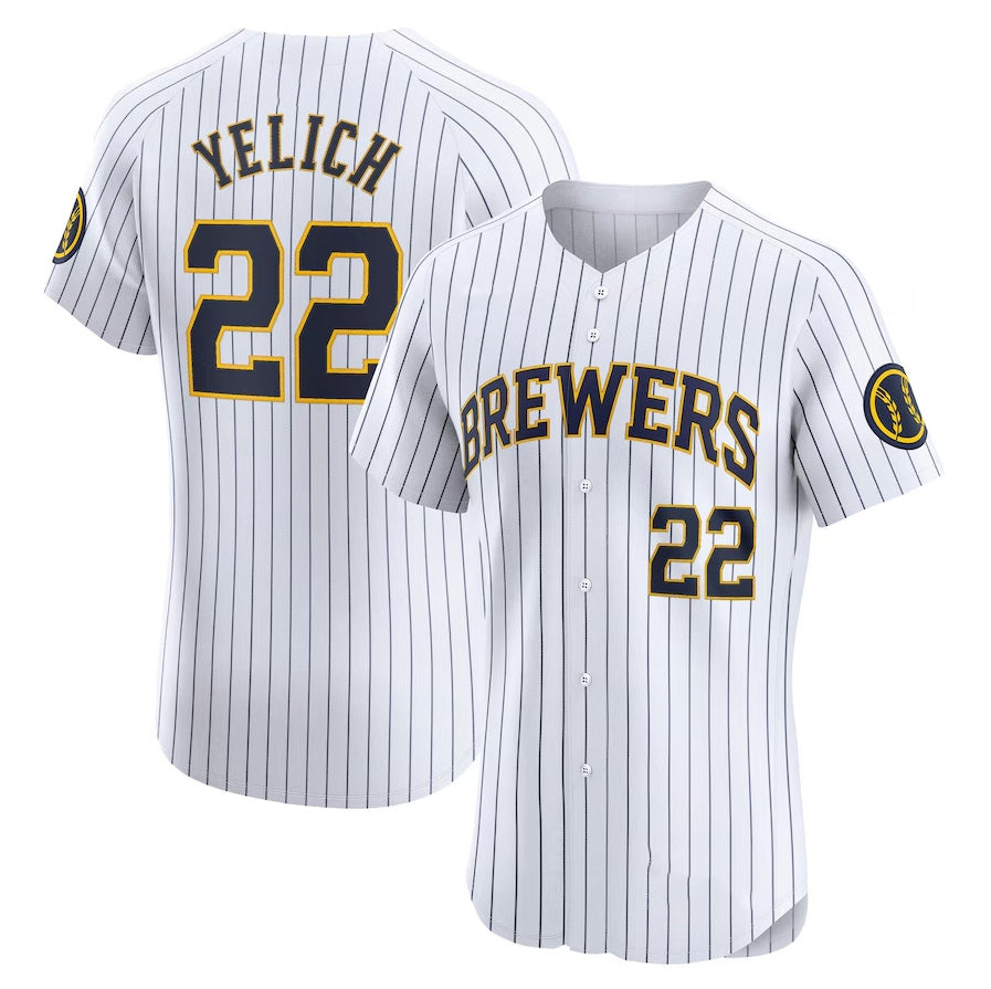 Milwaukee Brewers #22 Christian Yelich Alternate Alternate Elite Player Jersey - White Stitched Baseball Jersey baseball jersey product view 1