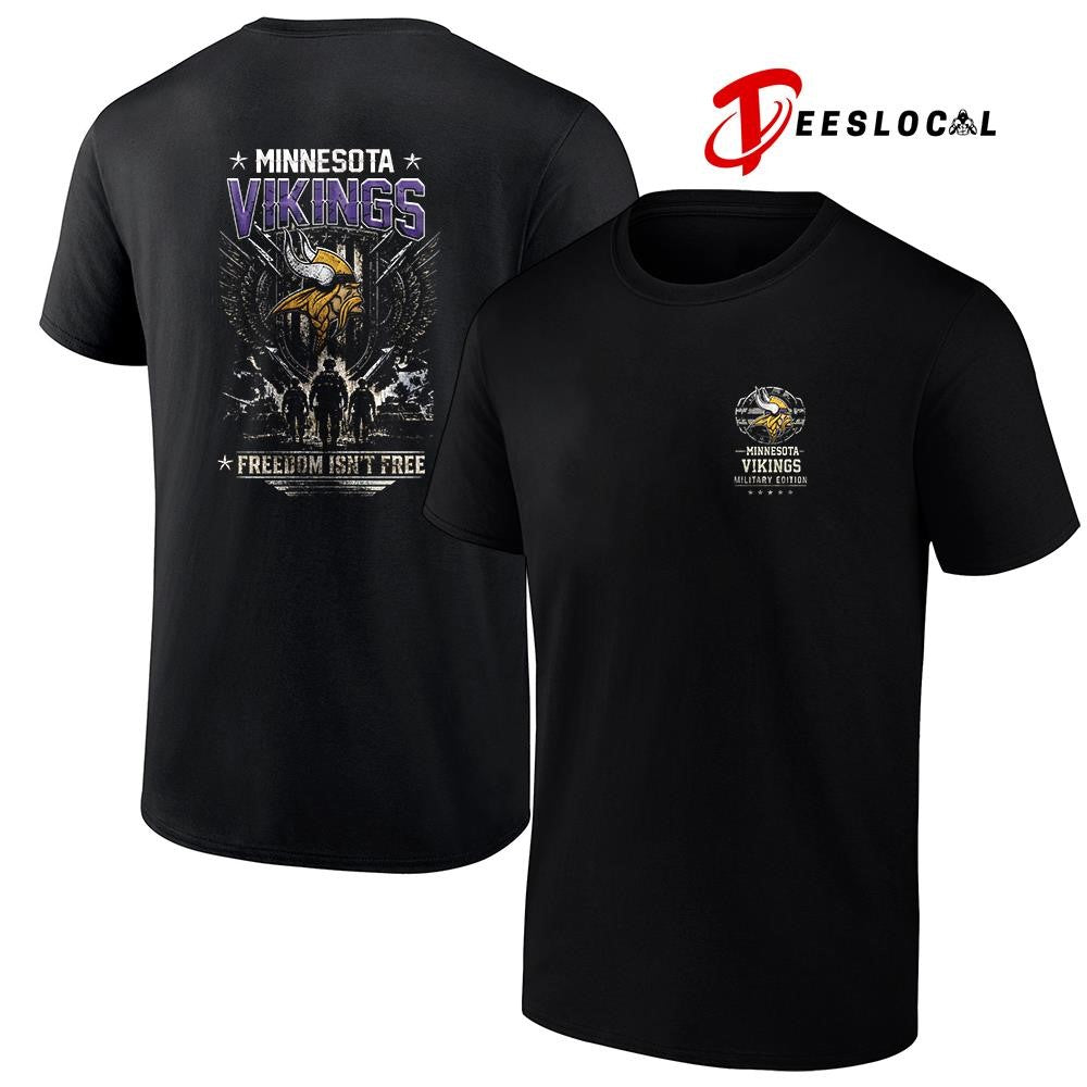 Minnesota Vikings freedom isn't free team military - Adult & Kids T-Shirts, Sweatshirts & Hoodies apparel design preview 1
