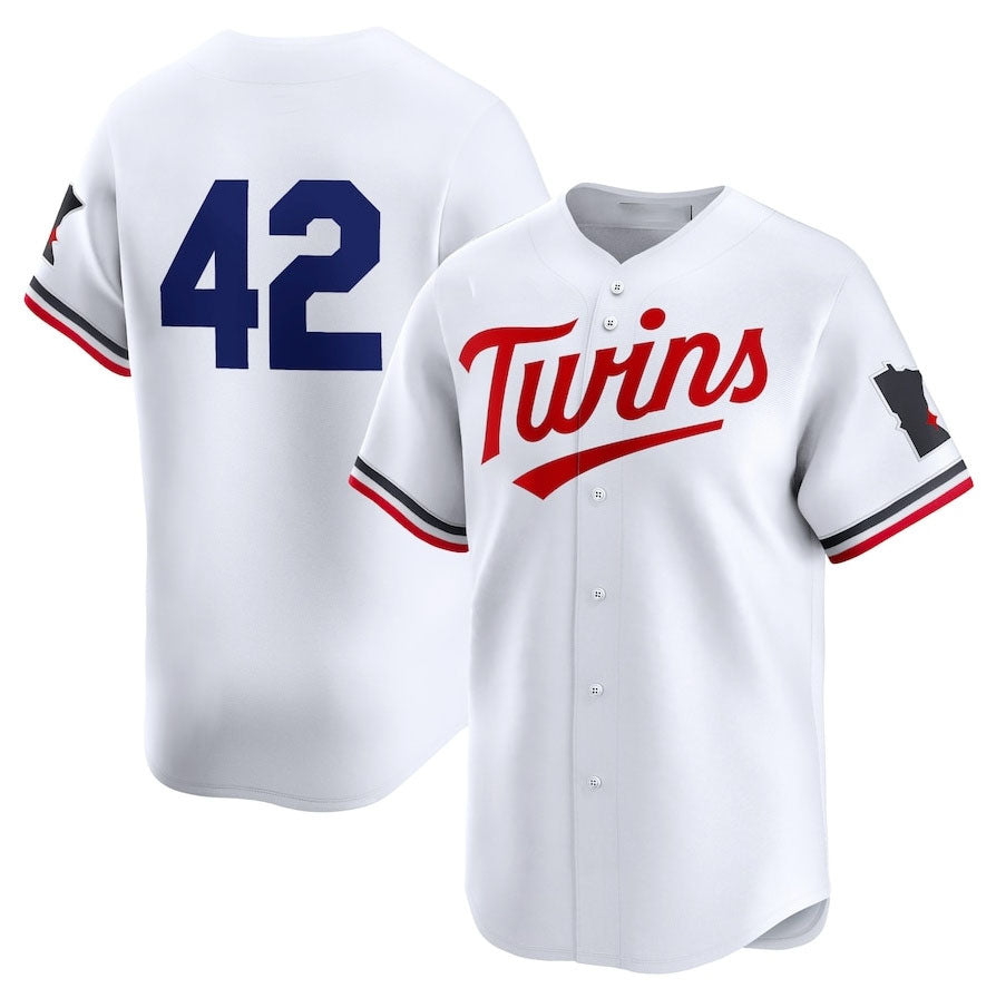 Minnesota Twins 2024 #42 Jackie Robinson Day Home Limited Jersey ¨C White Stitches Baseball Jerseys baseball jersey product view 1