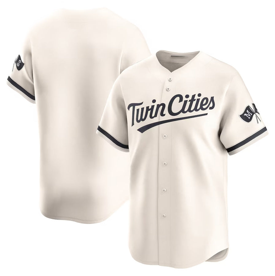 Minnesota Twins Alternate Limited Jersey - Cream Stitched Baseball Jersey baseball jersey product view 1