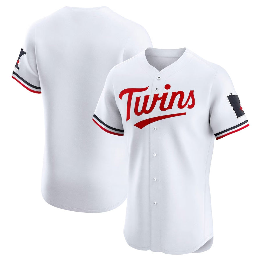 Minnesota Twins Home Elite Jersey - White Stitched Baseball Jersey baseball jersey product view 1