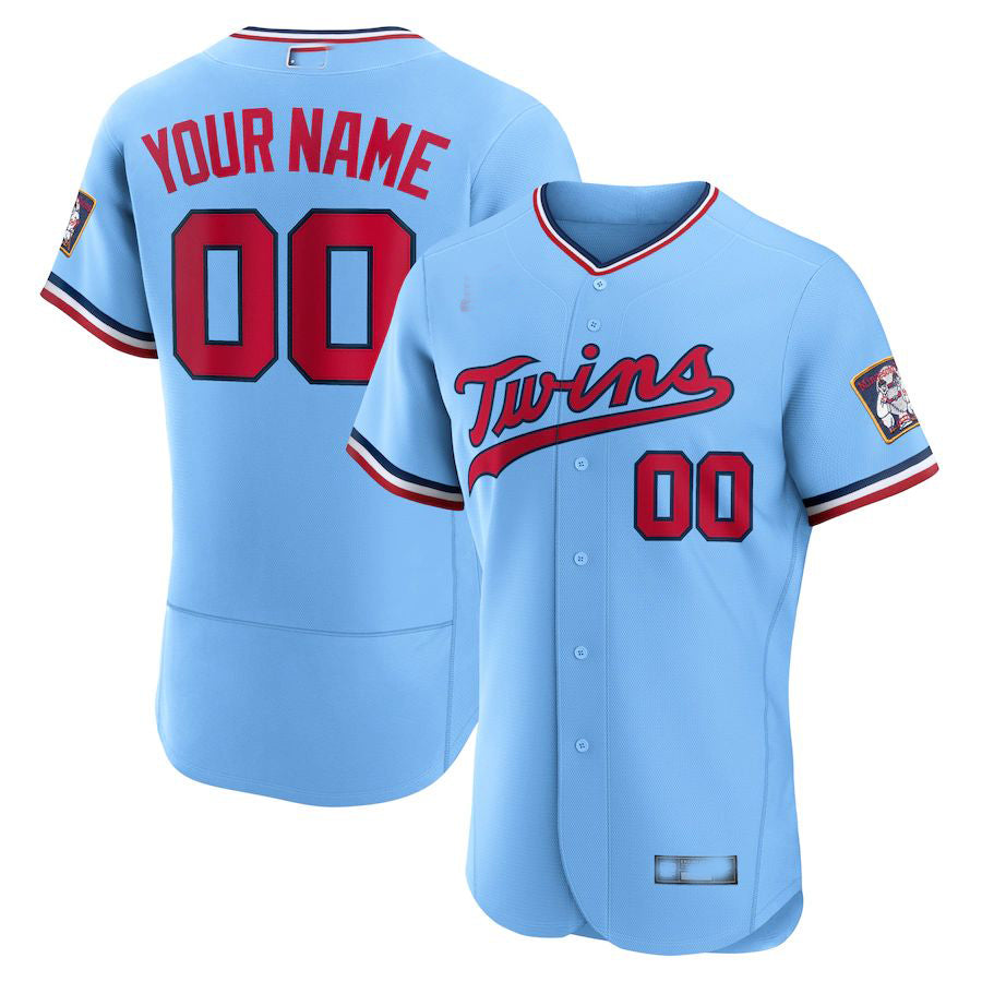 Custom Minnesota Twins Light Blue Alternate Replica Custom Jersey Baseball Jerseys baseball jersey product view 1