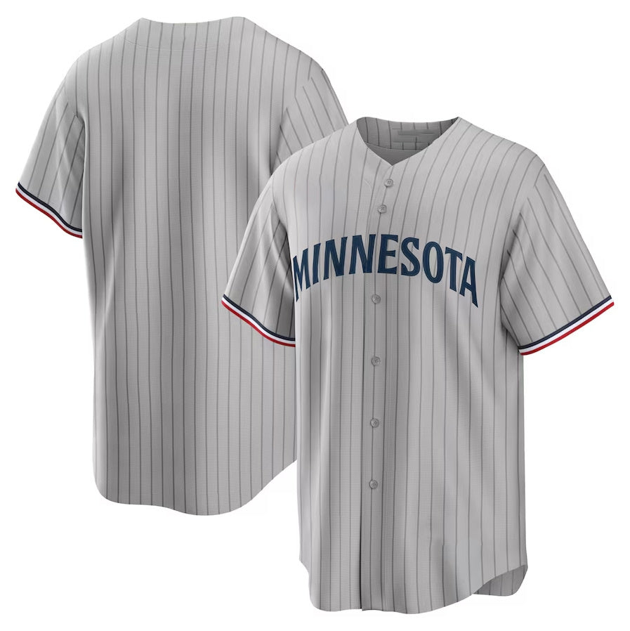 Minnesota Twins Road Replica Team Jersey - Gray Stitched Baseball Jersey baseball jersey product view 1
