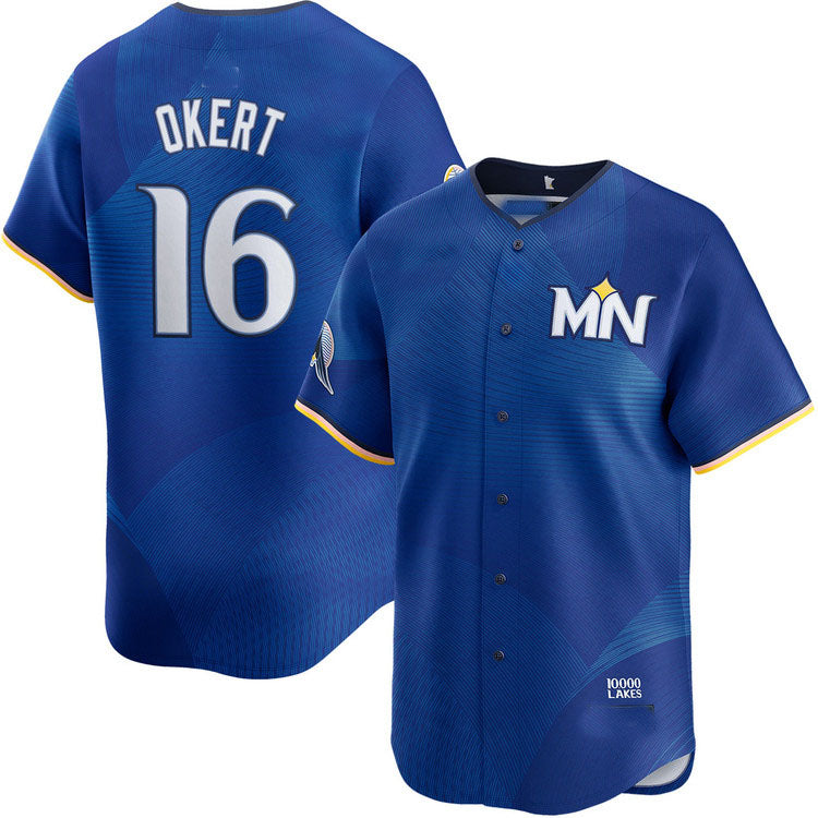 Minnesota Twins #16 Steven Okert City Connect Limited Baseball Jersey baseball jersey product view 1