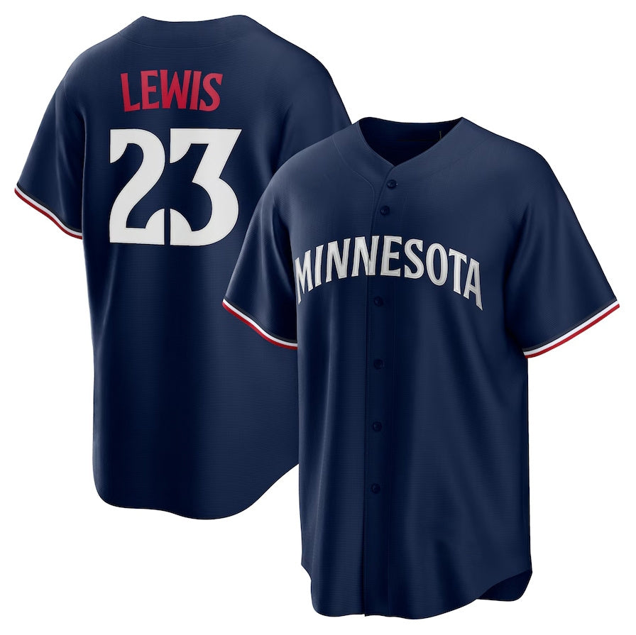 Minnesota Twins #23 Royce Lewis Alternate Replica Jersey - Navy Stitched Baseball Jersey baseball jersey product view 1