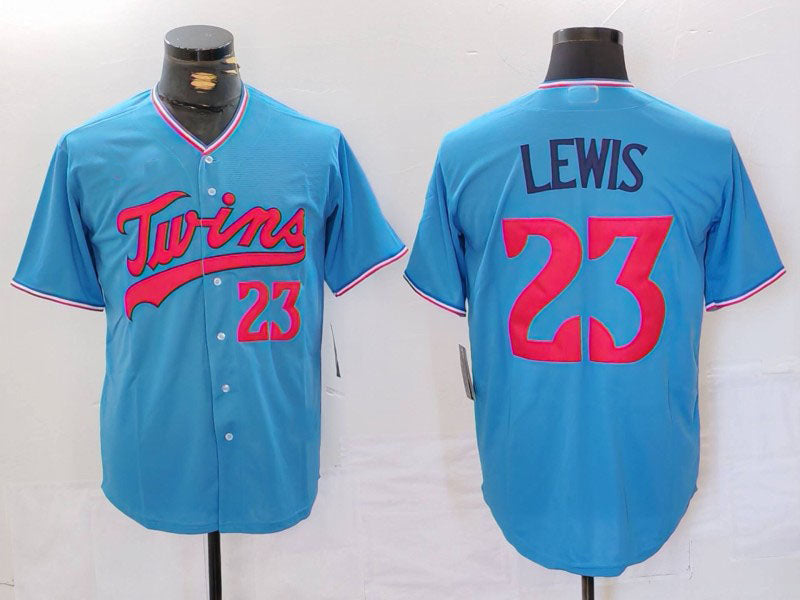 Minnesota Twins #23 Royce Lewis Blue Cool Base Stitched Baseball Jersey baseball jersey product view 1