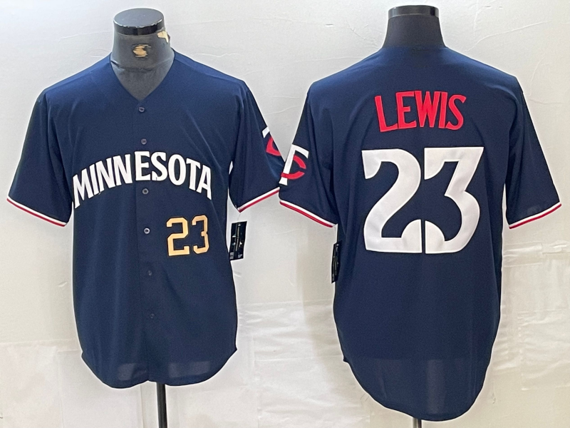 Minnesota Twins #23 Royce Lewis Number 2023 Navy Blue Cool Base Stitched Baseball Jersey baseball jersey product view 1