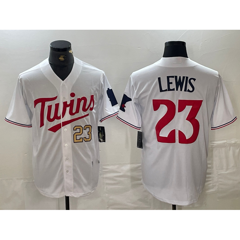 Minnesota Twins #23 Royce Lewis Number White Stitched Cool Base Jerseys baseball jersey product view 1