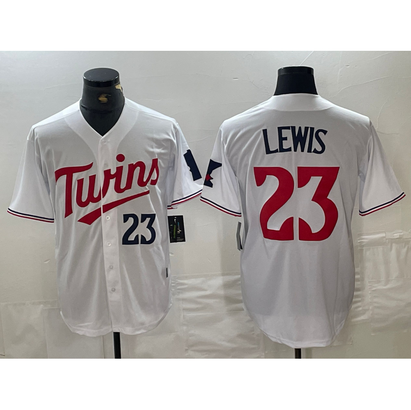Minnesota Twins #23 Royce Lewis Number White Stitched Cool Base Jerseys baseball jersey product view 1