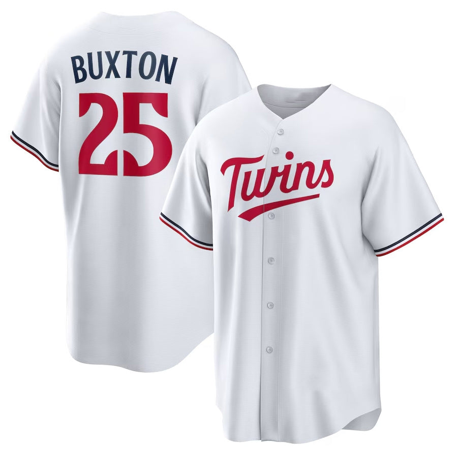 Minnesota Twins #25 Byron Buxton Home Replica Jersey - White Stitched Baseball Jersey baseball jersey product view 1