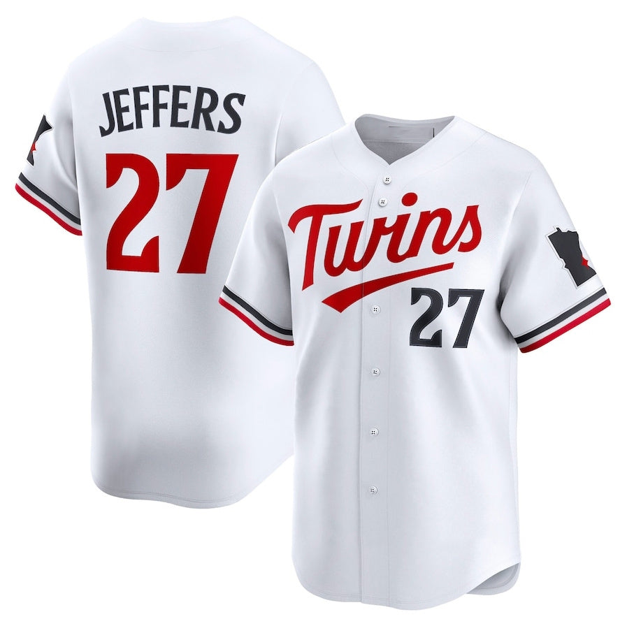 Minnesota Twins #27 Ryan Jeffers Home Limited Player Jersey - White Stitched Baseball Jersey baseball jersey product view 1
