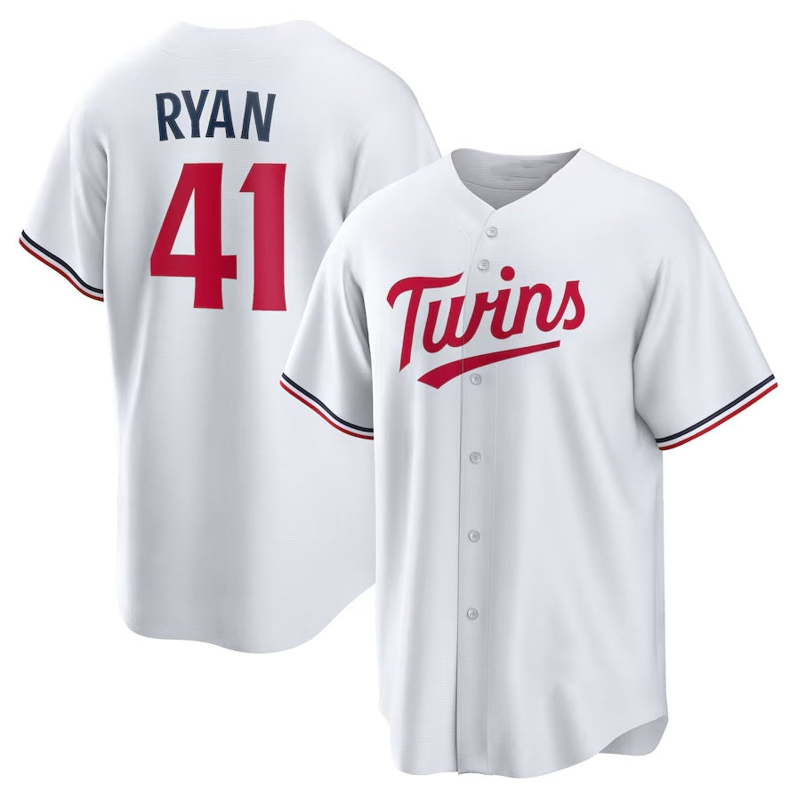 Minnesota Twins #41 Joe Ryan Home Replica Player Jersey - White Stitched Baseball Jersey baseball jersey product view 1