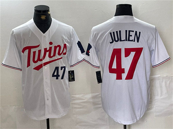Minnesota Twins #47 Edouard Julien White Cool Base Stitched Baseball Jersey baseball jersey product view 1