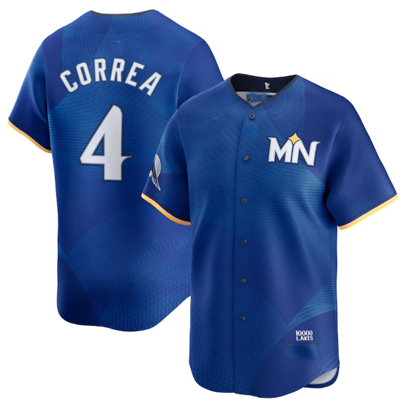 Minnesota Twins #4 Carlos Correa Royal 2024 City Connect Limited Baseball Jersey baseball jersey product view 1