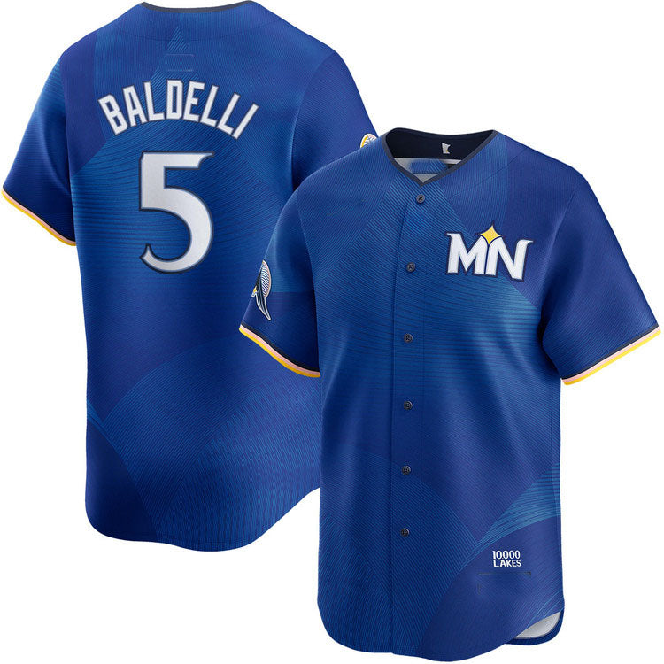 Minnesota Twins #5 Rocco Baldelli City Connect Limited Jersey Baseball Jersey baseball jersey product view 1