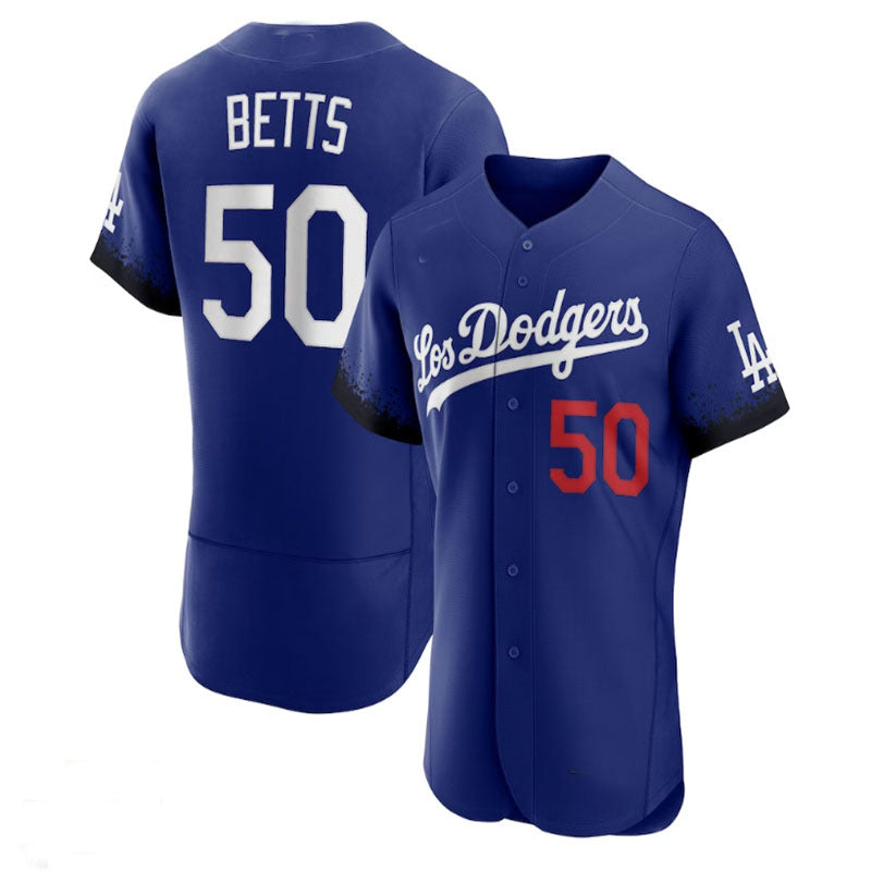 Los Angeles Dodgers #50 Mookie Betts City Connect Authentic Player Jersey - Royal Baseball Jerseys baseball jersey product view 1