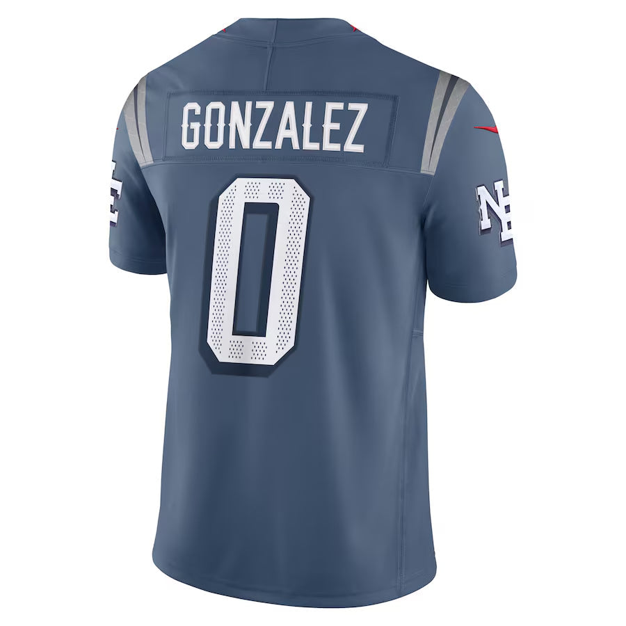 NE.Patriots #0 Christian Gonzalez Player Storm Blue Rivalries Collection Limited Foothball Jerseys football jersey product view 1