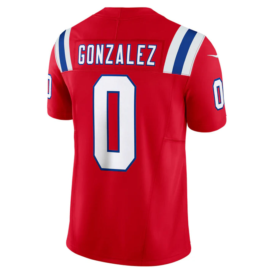 NE.Patriots #0 Christian Gonzalez Player Vapor F.U.S.E. Limited Red Game Foothball Jerseys football jersey product view 1