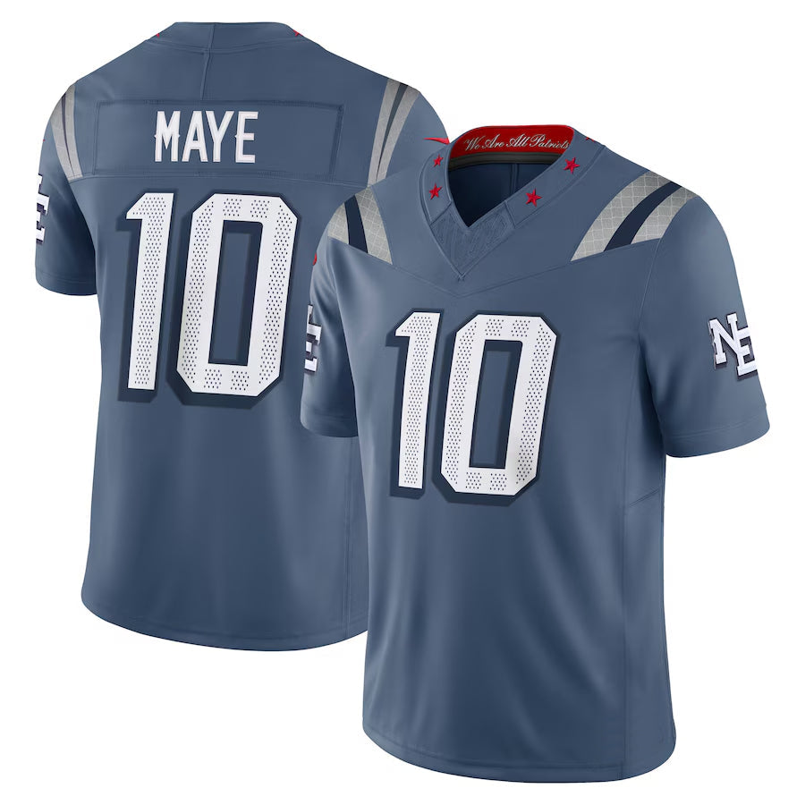 NE.Patriots #10 Drake Maye Player Storm Blue Rivalries Collection Limited Foothball Jerseys football jersey product view 2