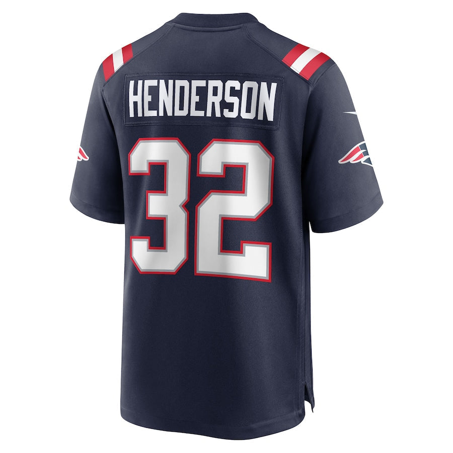 NE.Patriots #32 TreVeyon Henderson Player Navy Home Game Football Jerseys football jersey product view 1
