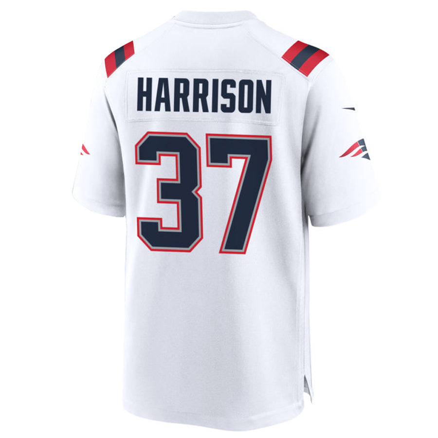 NE.Patriots #37 Rodney Harrison Player White Home Game Football Jerseys football jersey product view 1