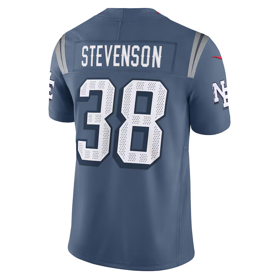 NE.Patriots #38 Rhamondre Stevenson Player Storm Blue Rivalries Collection Limited Football Jerseys football jersey product view 1