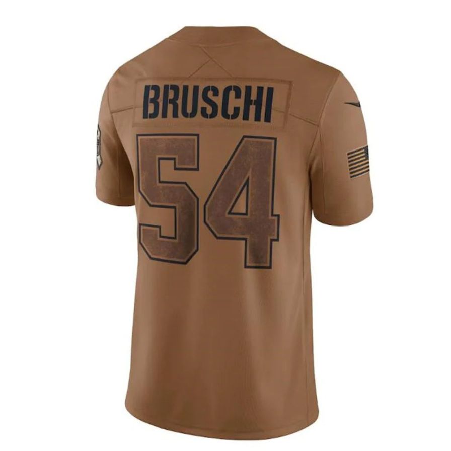 #54 Tedy Bruschi Player NE.Patriots Brown Salute To Service Retired Player Limited Football Jerseys football jersey product view 1